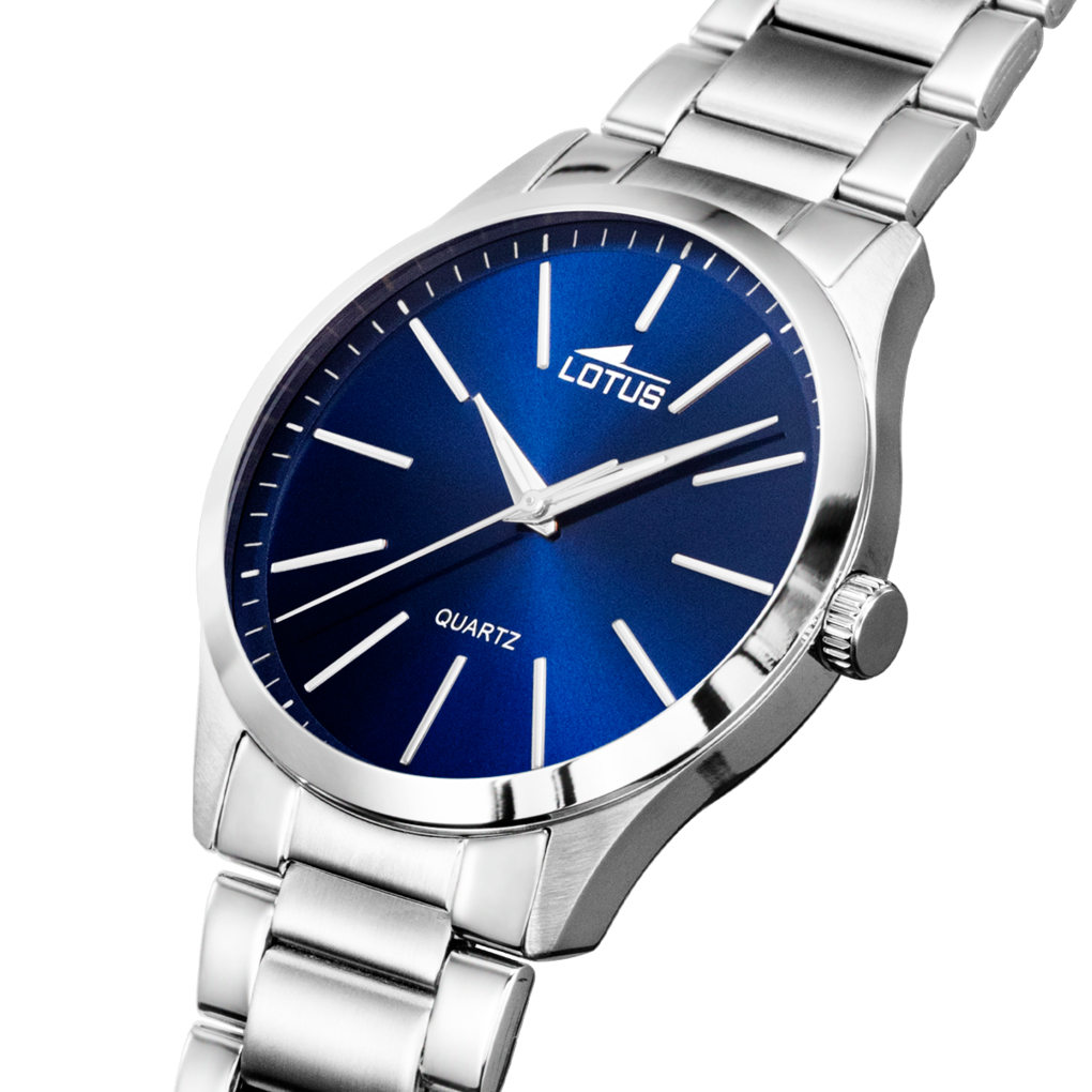 Minimalist - Model 15959/A - Silver and Blue - Lotus Watch