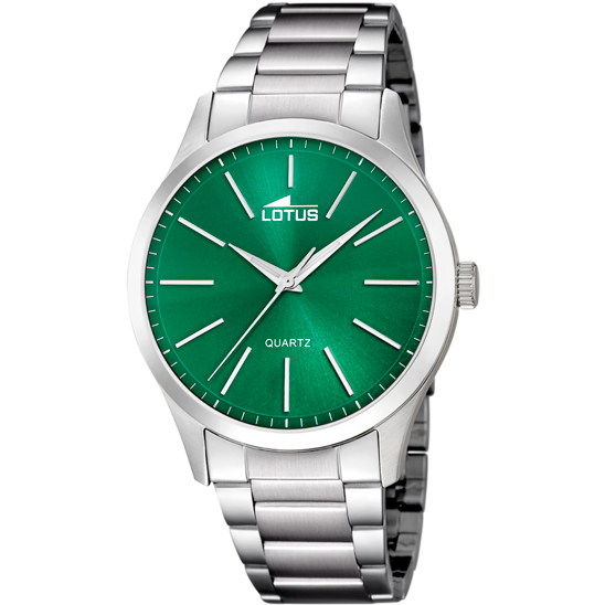 Montre homme Lotus Minimalist For Him 15959/B – cadran vert bracelet acier – vue de face