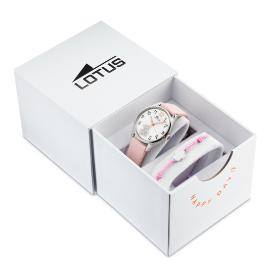 Montre enfant Lotus Junior 18406/F – cadran blanc bracelet cuir – vue de trois-quarts 2