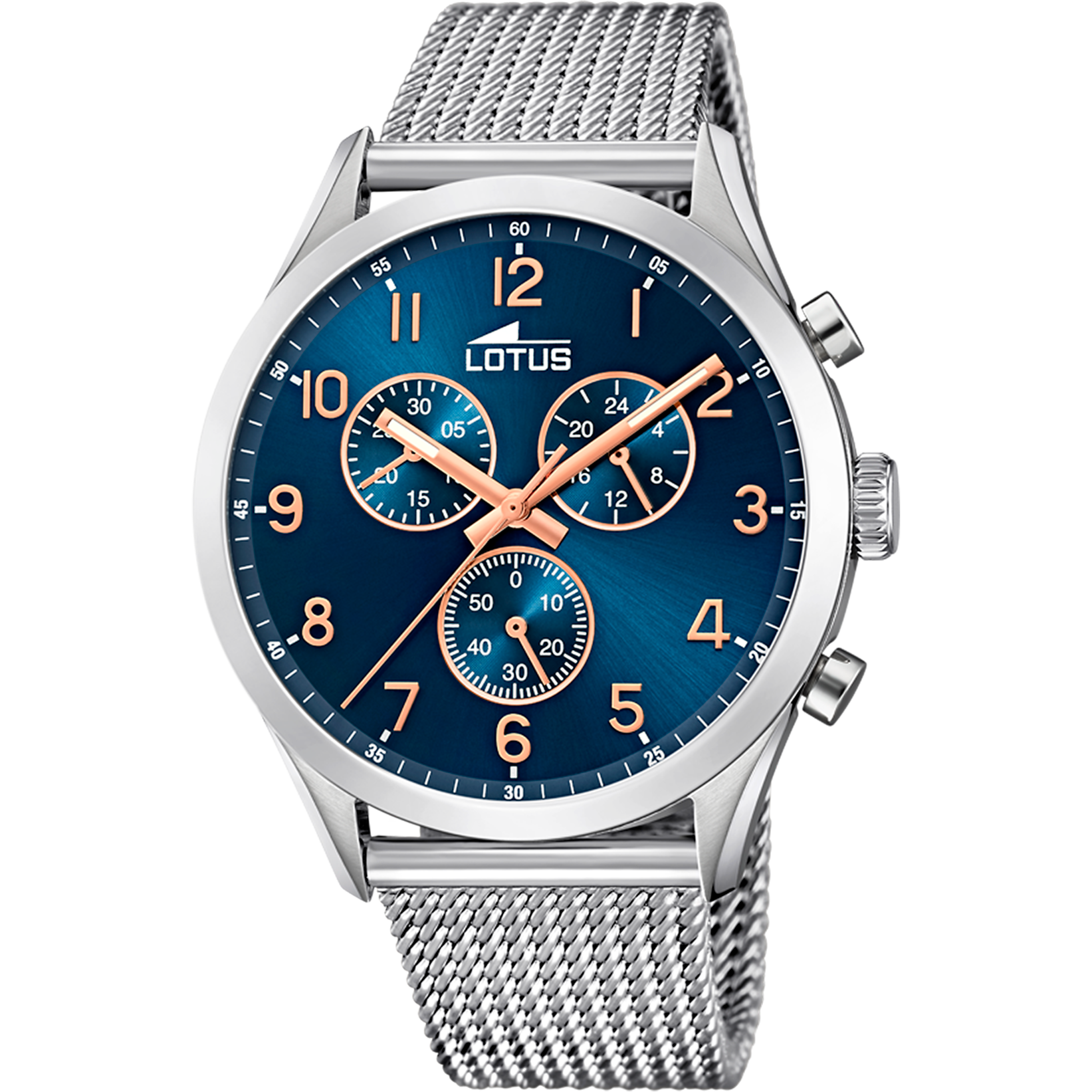 Minimalist Blue Chronograph Watch – Men | Lotus