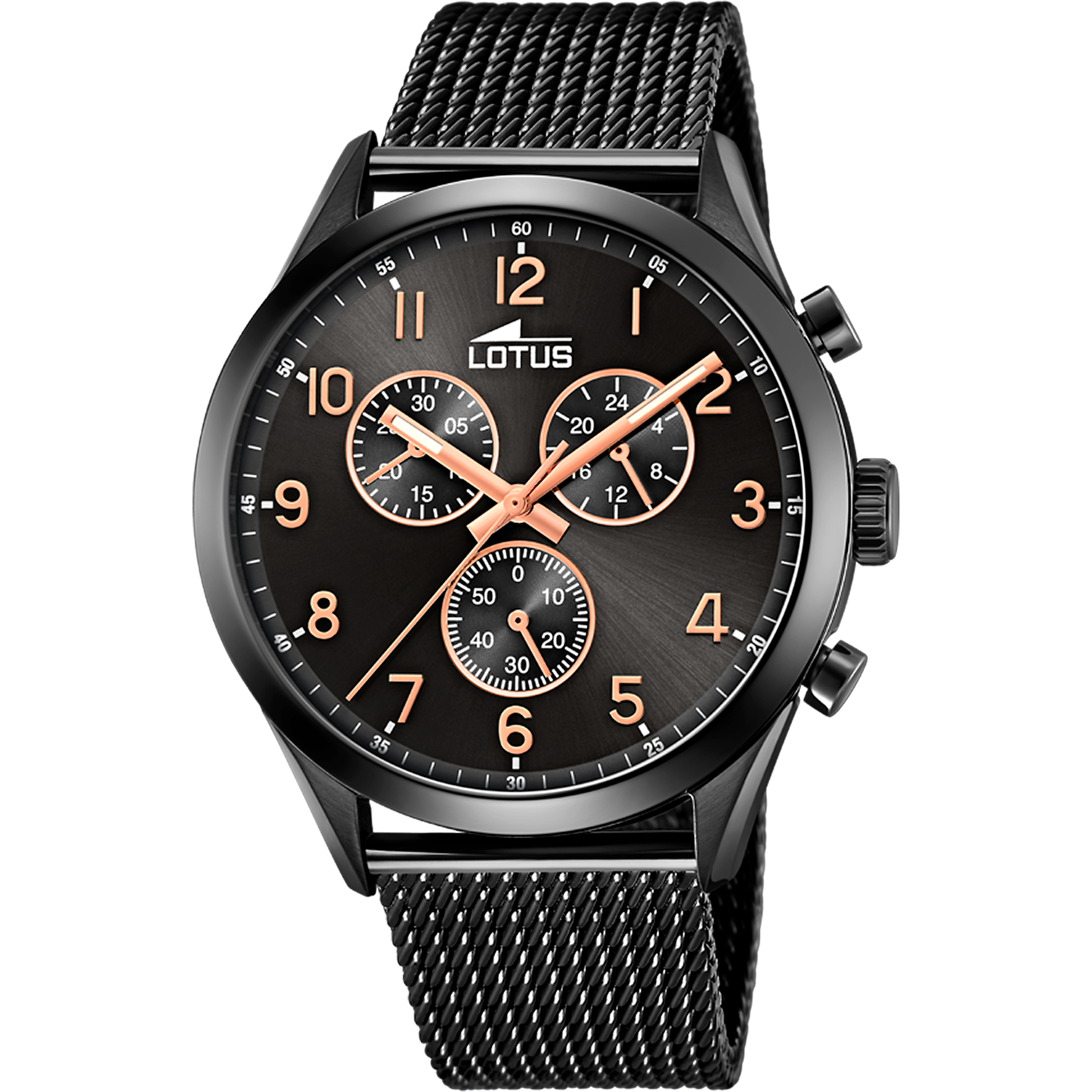 Minimalist - Model 18639/1 - Black and Rose Gold - Lotus Watch