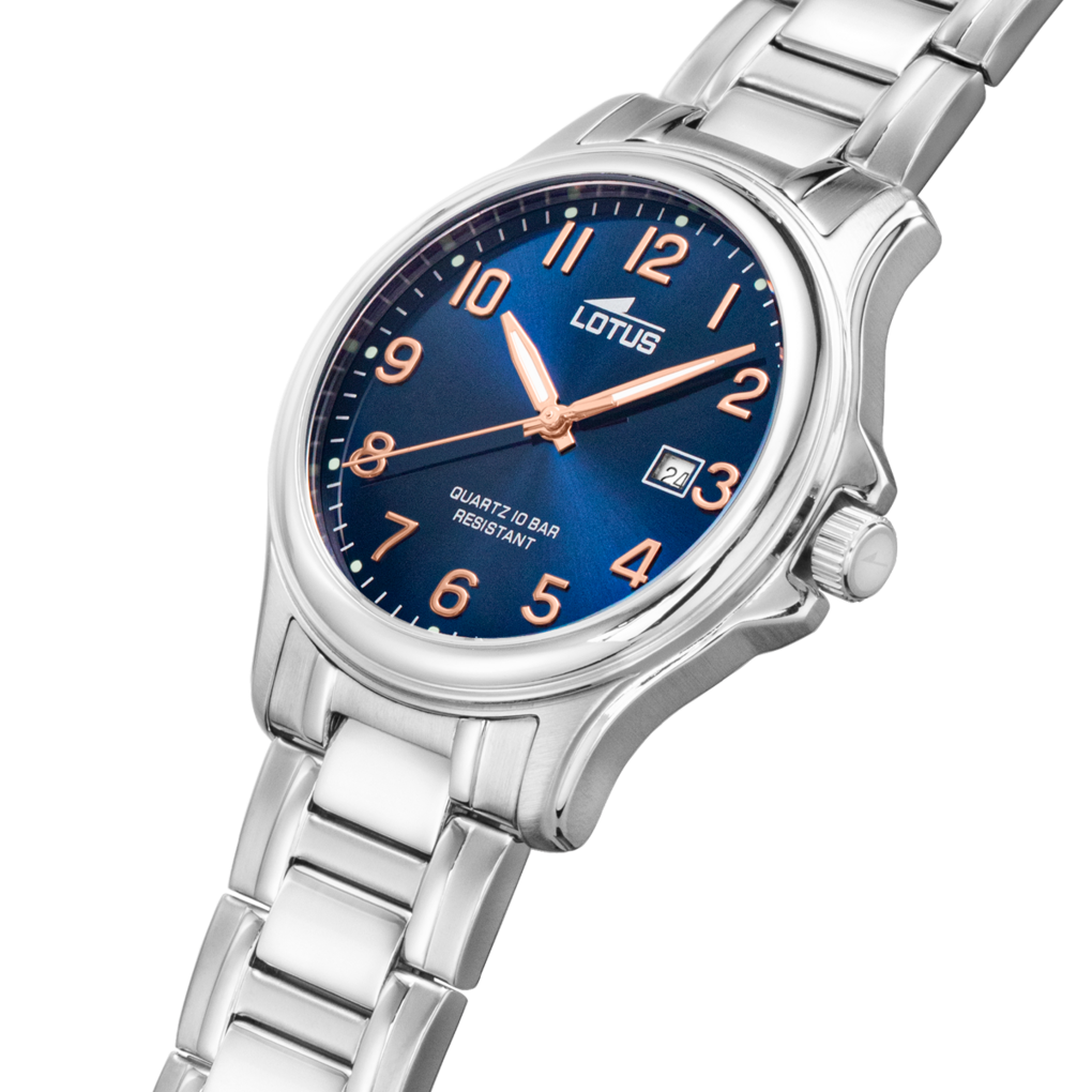 Classic - Model 18645/2 - Silver and Blue - Lotus Watch