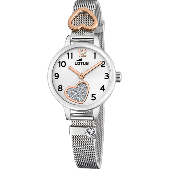 Montre enfant Lotus Junior 18659/1 – cadran argenté bracelet acier – vue de face
