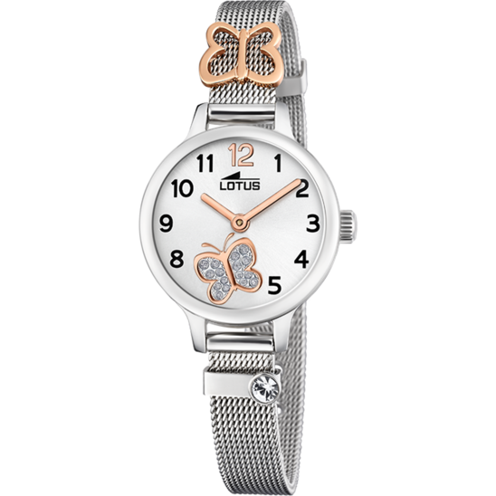 Montre enfant Lotus Junior 18659/2 – cadran argenté bracelet acier – vue de face