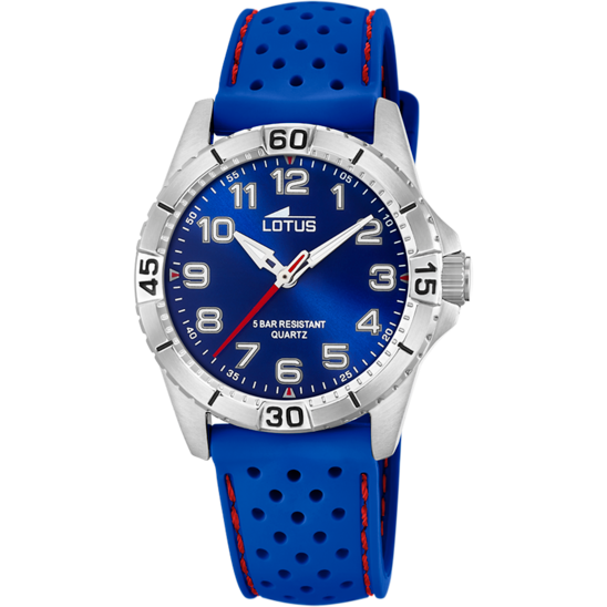 Montre enfant Lotus Junior 18663/2 – cadran bleu bracelet caoutchouc – vue de face
