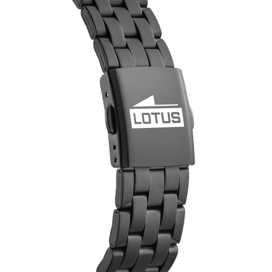 Montre homme Lotus Chrono 18668/2 – cadran noir bracelet acier noir – vue de dos