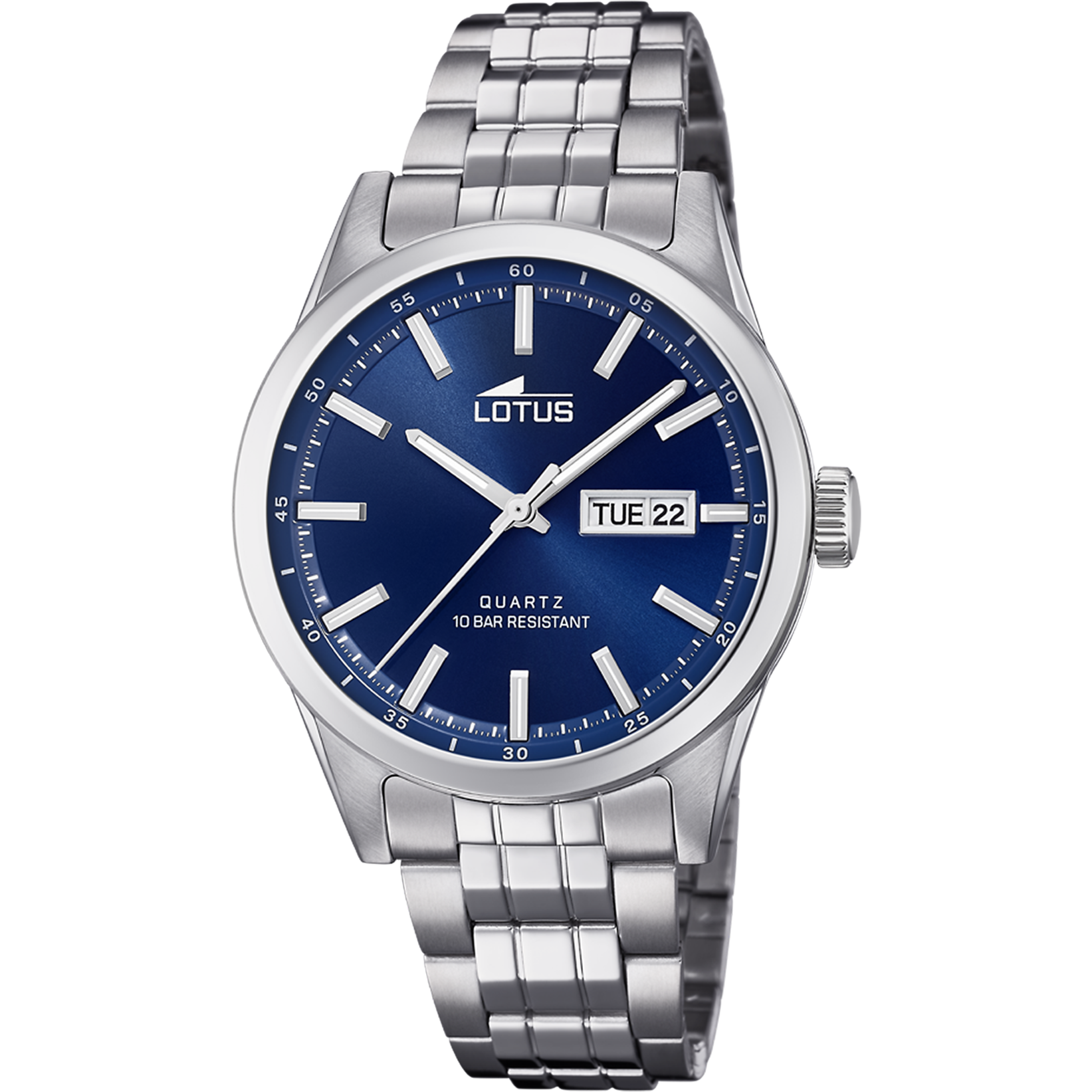 Classic - Model 18670/3 - Silver and Blue - Lotus Watch