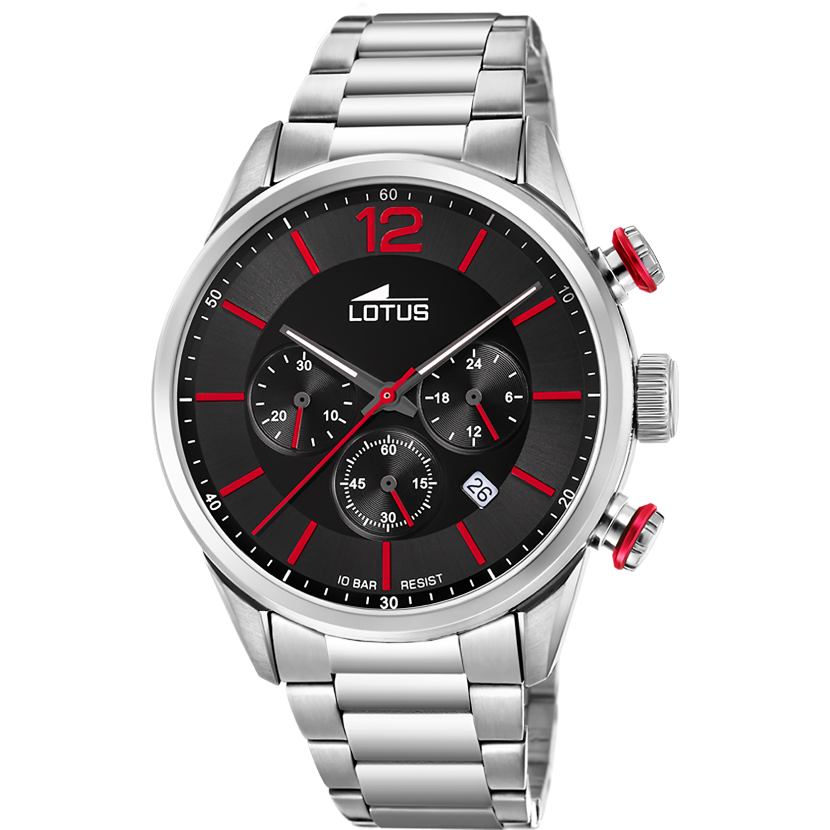 Black and Red Chronograph Watch – Men | Lotus