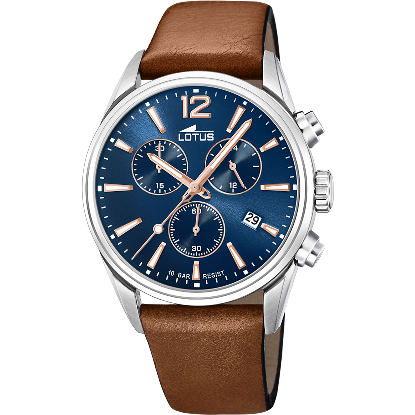 Blue Dial Chronograph Watch – Men | Lotus