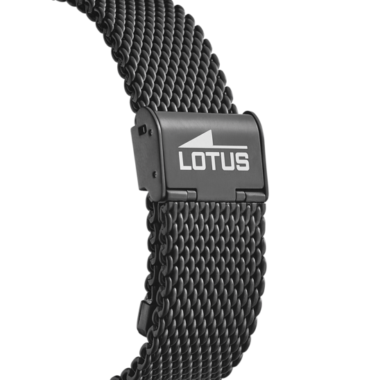 Montre homme Lotus Chrono 18700/2 – cadran noir bracelet acier noir – vue de dos