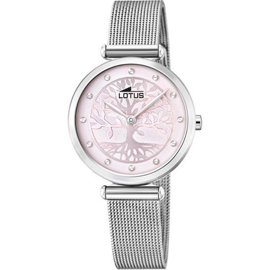 Montre femme Lotus Trendy 18708/2 – cadran rose clair bracelet acier – vue de face