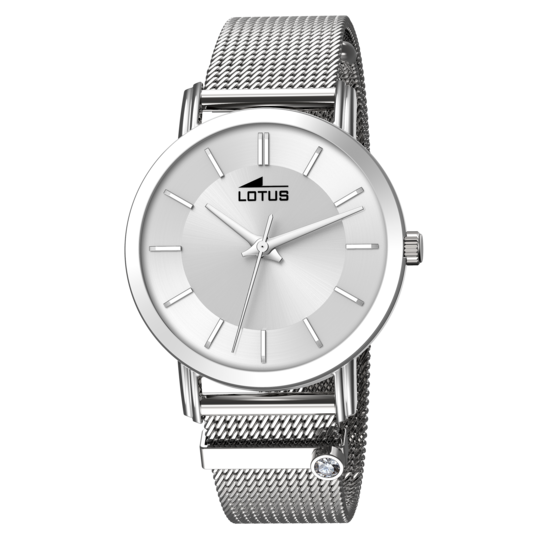 Montre femme Lotus Minimalist For Her 18737/1 – cadran argenté bracelet acier – vue de face