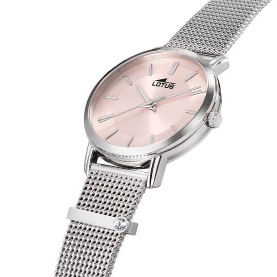 Montre femme Lotus Minimalist For Her 18737/2 – cadran rose bracelet acier – vue de trois-quarts