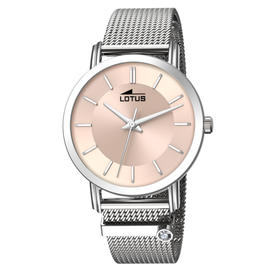 Montre femme Lotus Minimalist For Her 18737/2 – cadran rose bracelet acier – vue de face