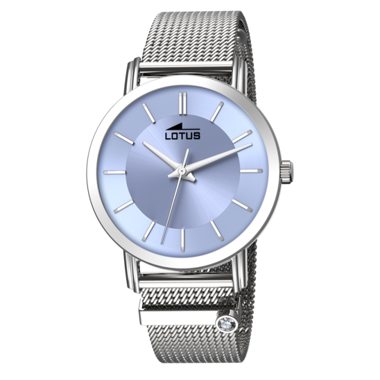 Montre femme Lotus Minimalist For Her 18737/3 – cadran bleu bracelet acier – vue de face