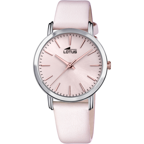 Montre femme Lotus Minimalist For Her 18738/2 – cadran rose bracelet cuir – vue de face