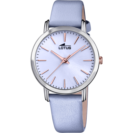 Montre femme Lotus Minimalist For Her 18738/3 – cadran bleu bracelet cuir – vue de face