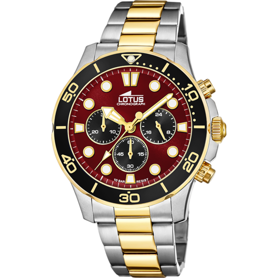 Montre homme Lotus Excellent 18757/8 – cadran violet bracelet acier – vue de face
