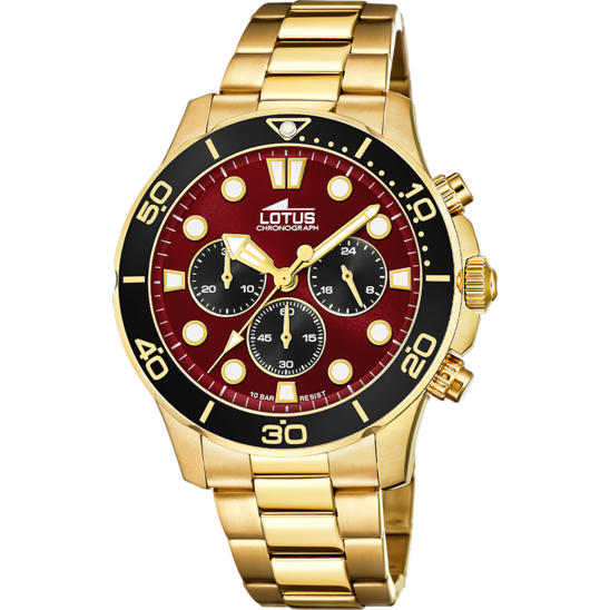Montre homme Lotus Excellent 18758/9 – cadran violet bracelet acier – vue de face
