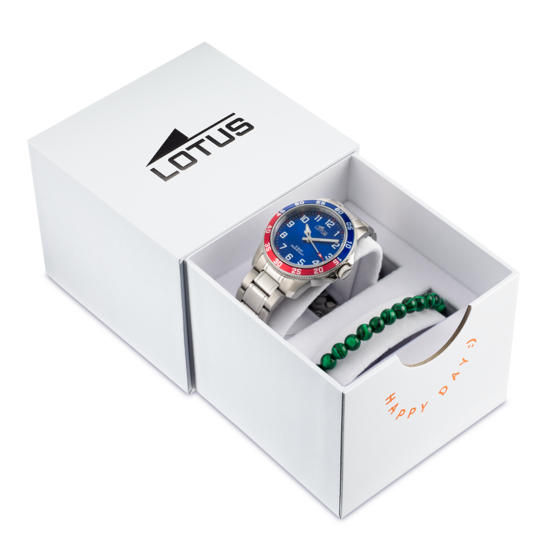 Montre enfant Lotus Junior 18786/1 – cadran bleu bracelet acier – vue de trois-quarts 2