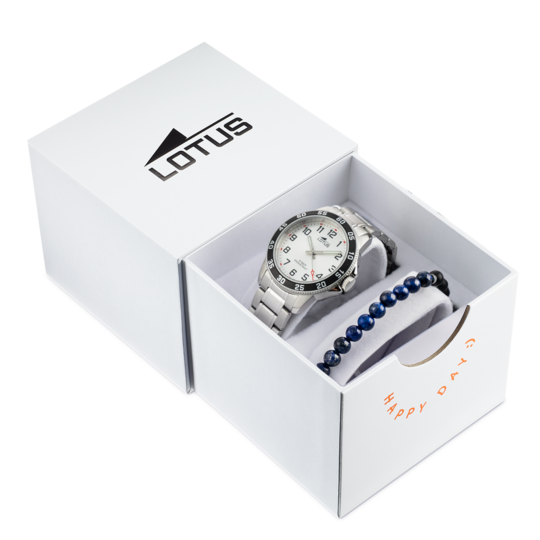 Montre enfant Lotus Junior 18786/4 – cadran argenté bracelet acier – vue de trois-quarts 2