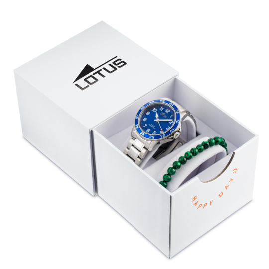 Montre enfant Lotus Junior 18786/6 – cadran bleu bracelet acier – vue de trois-quarts 2