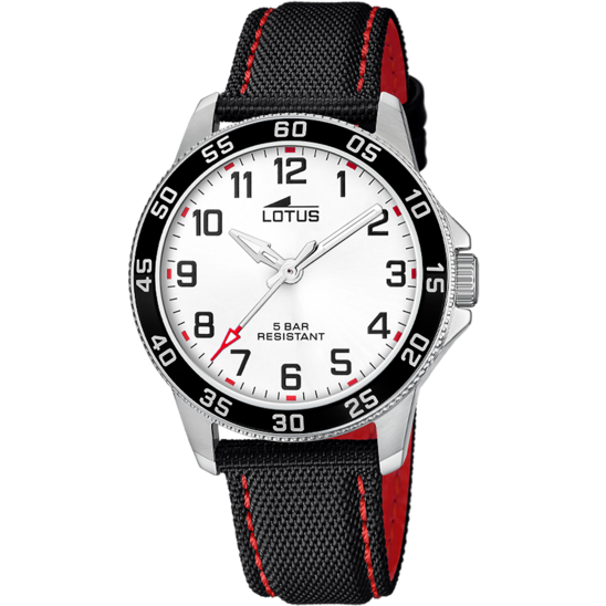 Montre enfant Lotus Junior 18787/6 – cadran argenté bracelet cuir – vue de face