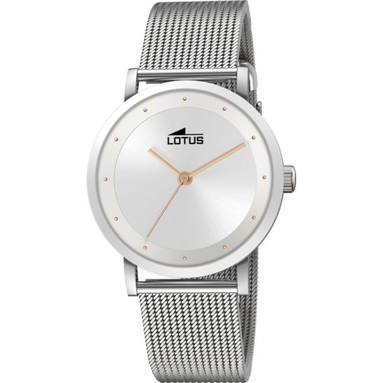 Montre femme Lotus Minimalist For Her 18790/1 – cadran argenté bracelet acier – vue de face