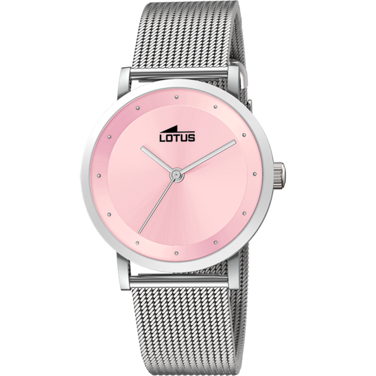 Montre femme Lotus Minimalist For Her 18790/3 – cadran rose bracelet acier – vue de face