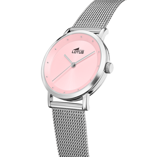 Montre femme Lotus Minimalist For Her 18790/3 – cadran rose bracelet acier – vue de trois-quarts 2
