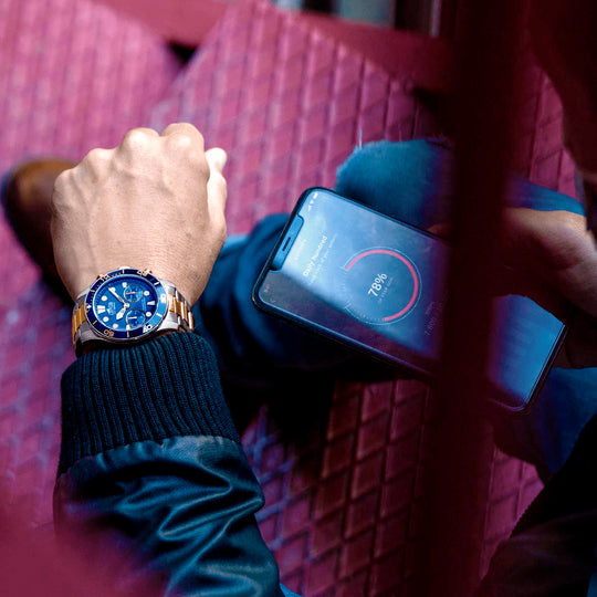 Montre connectée homme Lotus Connected 18801/1 – cadran bleu bracelet acier – portée