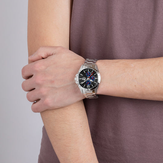 Montre homme Lotus Multifunction 18812/3 – cadran noir bracelet acier – portée