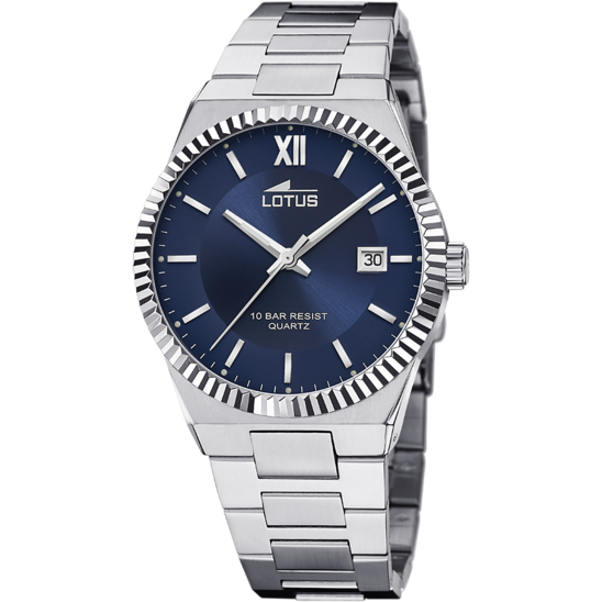 Montre homme Lotus Freedom 18835/2 – cadran bleu bracelet acier – vue de face