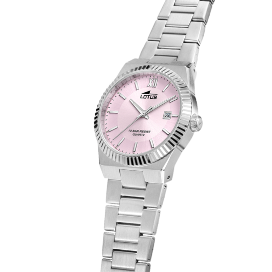 Montre femme Lotus Freedom 18838/2 – cadran rose bracelet acier – vue de trois-quarts