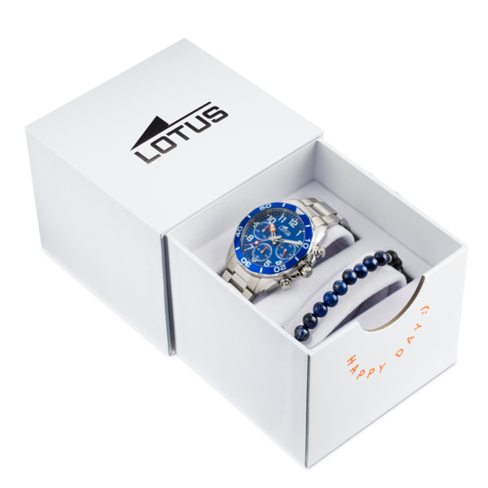 Montre enfant Lotus Junior 18858/1 – cadran bleu bracelet acier – vue de trois-quarts 3