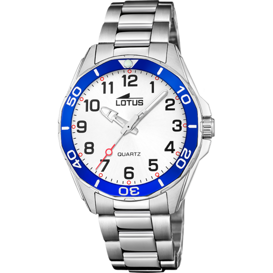 Montre enfant Lotus Junior 18860/3 – cadran argenté bracelet acier – vue de face
