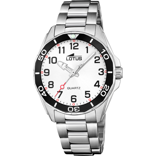 Montre enfant Lotus Junior 18860/4 – cadran argenté bracelet acier – vue de face