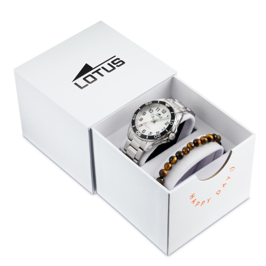 Montre enfant Lotus Junior 18860/4 – cadran argenté bracelet acier – vue de trois-quarts 2