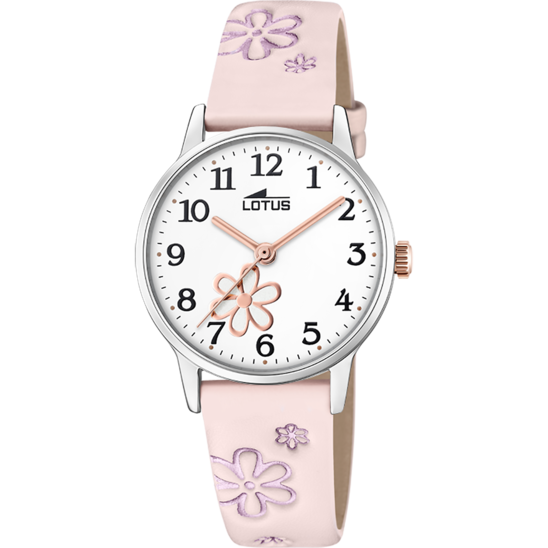 Montre enfant Lotus Junior 18863/2 – cadran blanc bracelet cuir – vue de face