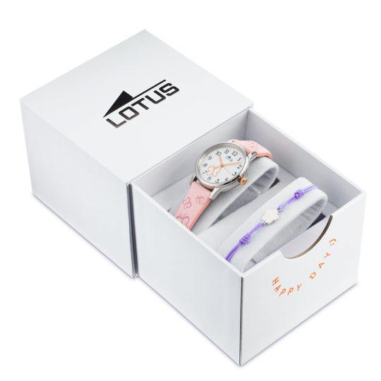 Montre enfant Lotus Junior 18864/2 – cadran blanc bracelet cuir – vue de trois-quarts 2