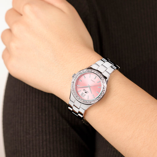 Montre femme Lotus Trendy 18883/2 – cadran rose bracelet acier – portée
