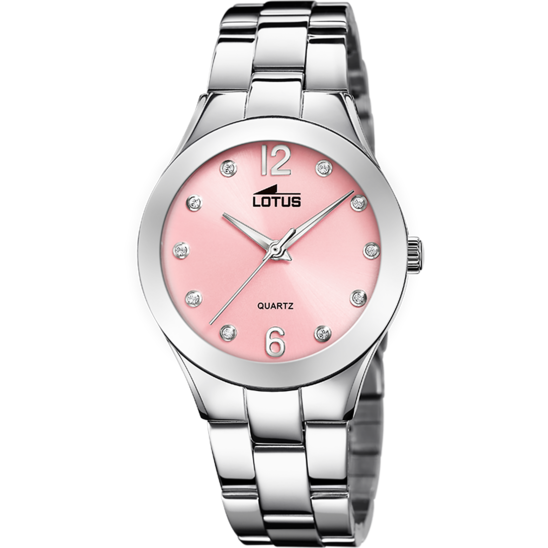 Montre femme Lotus Trendy 18884/2 – cadran rose bracelet acier – vue de face