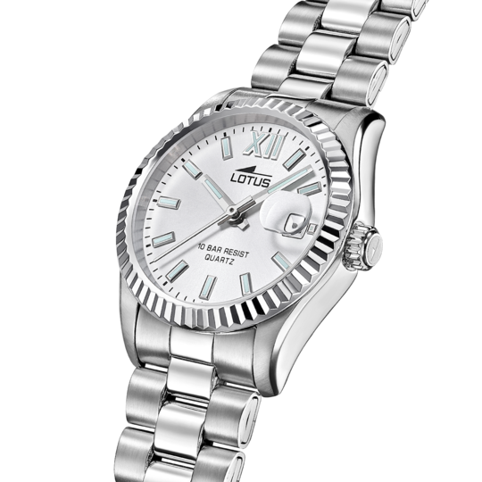 Montre femme Lotus Freedom 18930/1 – cadran argenté bracelet acier – vue de trois-quarts