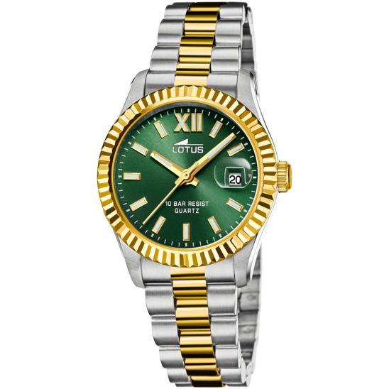 Montre femme Lotus Freedom 18931/3 – cadran vert bracelet acier – vue de face