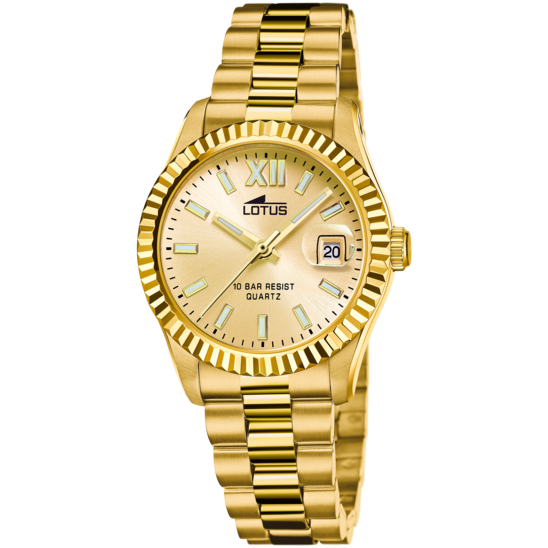 Montre femme Lotus Freedom 18932/2 – cadran doré bracelet acier doré – vue de face
