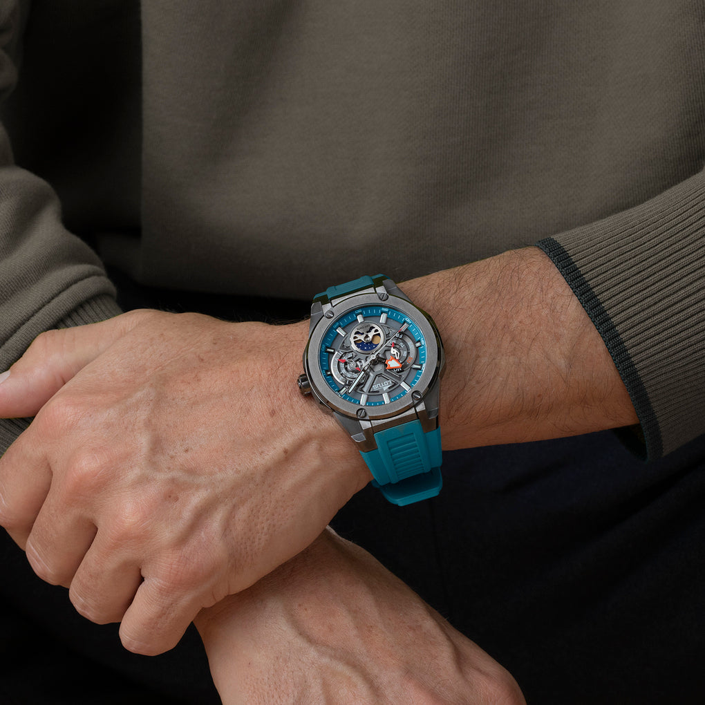 Vortex - Model 18946/2 - Blauwgroen en zwart - Lotus horloge