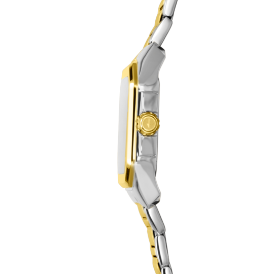 Montre femme Lotus Square Series 18969/1 – cadran blanc bracelet acier – vue de trois-quarts 2