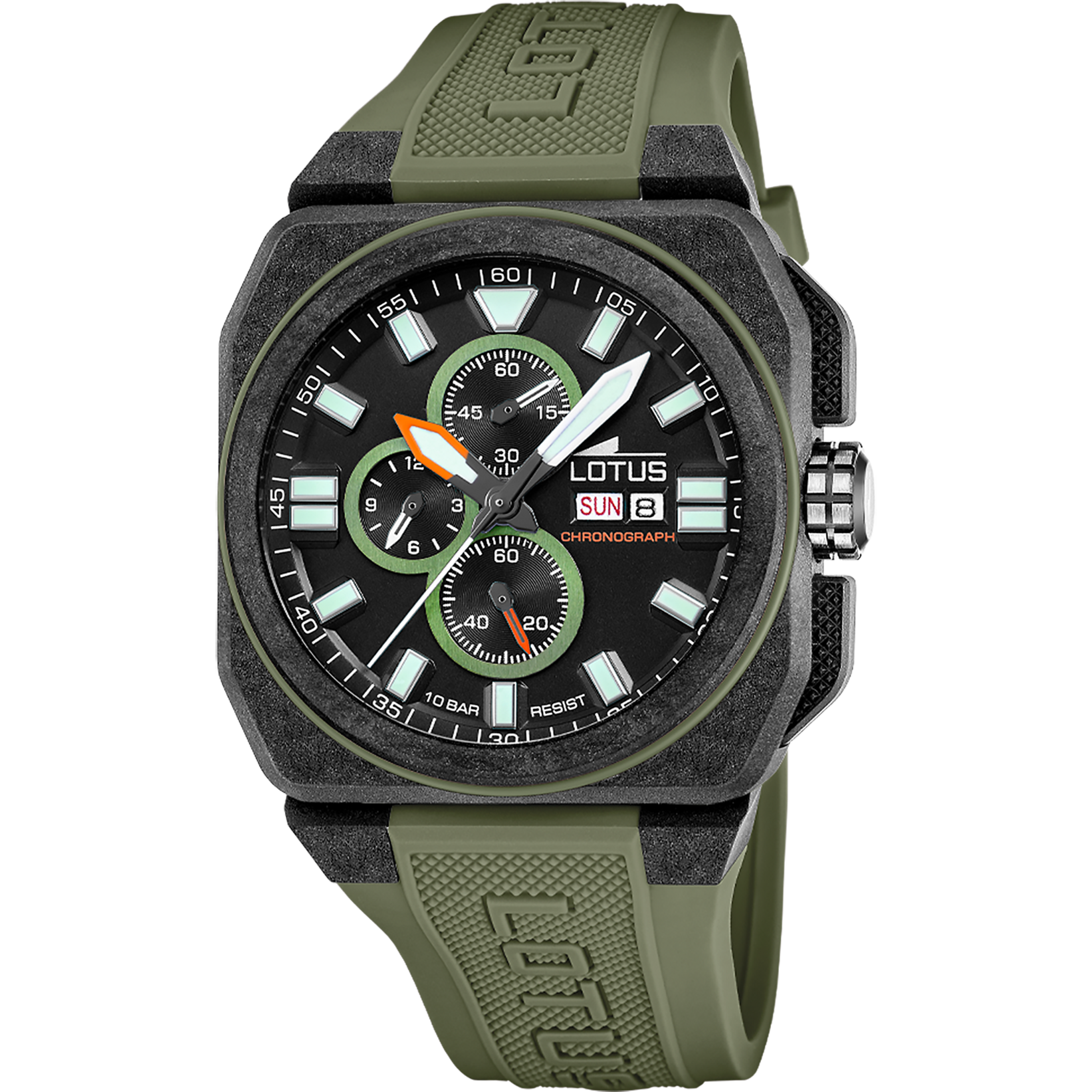 Black and Green Chronograph Watch – Men | Lotus