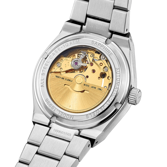 Montre homme Lotus Automatic 18996/4 – cadran bleu bracelet acier – vue de trois-quarts