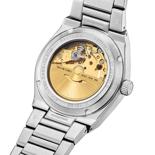 Montre homme Lotus Automatic 18999/1 – cadran argenté bracelet acier – vue de trois-quarts